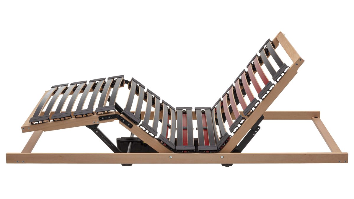 Lattenrost Interliving aus Holz in Holzfarben Interliving Lattenrost Serie 1952 - V6282 zweifach motorisch mit Handschalter – Liegefläche ca. 80 x 200 cm
