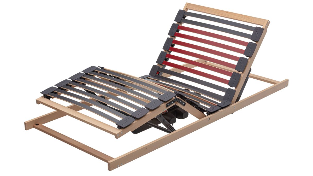 Lattenrost Interliving aus Holz in Holzfarben Interliving Lattenrahmen Medikontur 1952 - V6285 zweifach motorisch mit Funk-Fernbedienung – Liegefläche ca. 90 x 200 cm