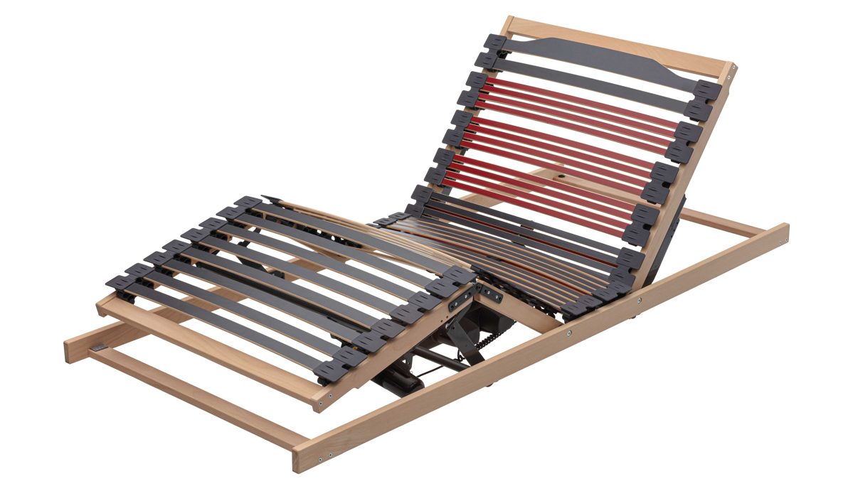 Lattenrost Interliving aus Holz in Holzfarben Interliving Lattenrahmen Medikontur 1953 - V6386 dreifach motorisch mit Funk-Fernbedienung – Liegefläche ca. 90 x 200 cm