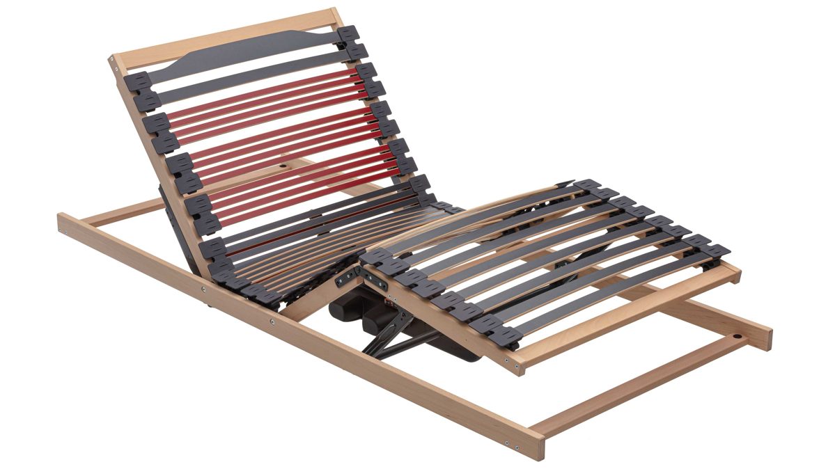 Lattenrost Interliving aus Holz in Holzfarben Interliving Lattenrahmen Medikontur 1953 - V6385 zweifach motorisch mit Funk-Fernbedienung – Liegefläche ca. 90 x 200 cm