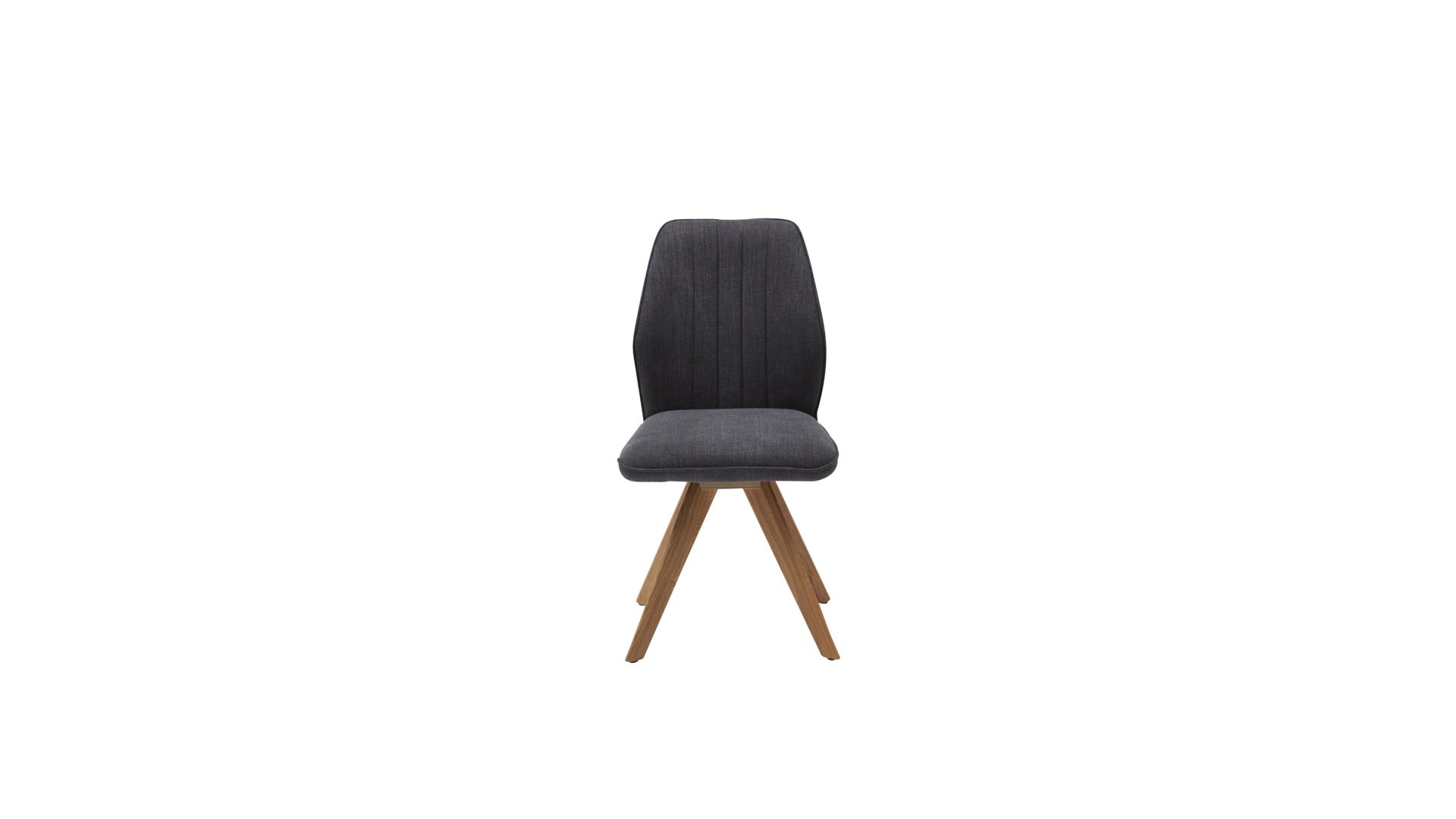 Polsterstuhl Niehoff sitzmÖbel il aus Stoff in Grau Interliving Esszimmer Serie 5102 – Schalenstuhl mit Drehfunktion graphitfarbener Bezug Tirol 480 & Wildeichefüße