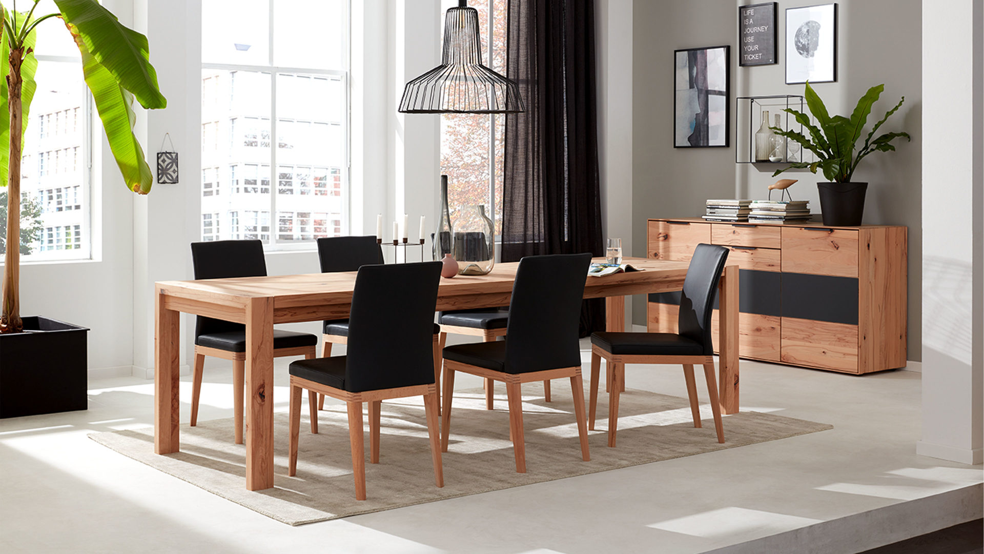 Auszugtisch Decker | il aus Holz in Holzfarben Interliving Wohnzimmer Serie 2005 – Auszugtisch Asteiche – ca. 220-320 x 90 cm