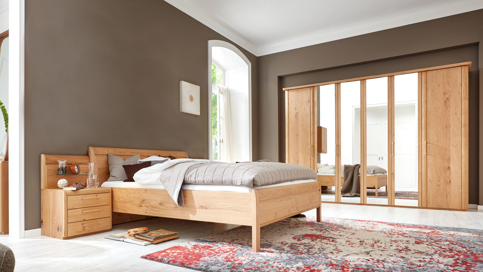 Komplettzimmer C. disselkamp | il aus Holz in Holzfarben Interliving Schlafzimmer Serie 1001 – Schlafzimmerkombination Wildeiche-Echtholzfurnier – vierteilig