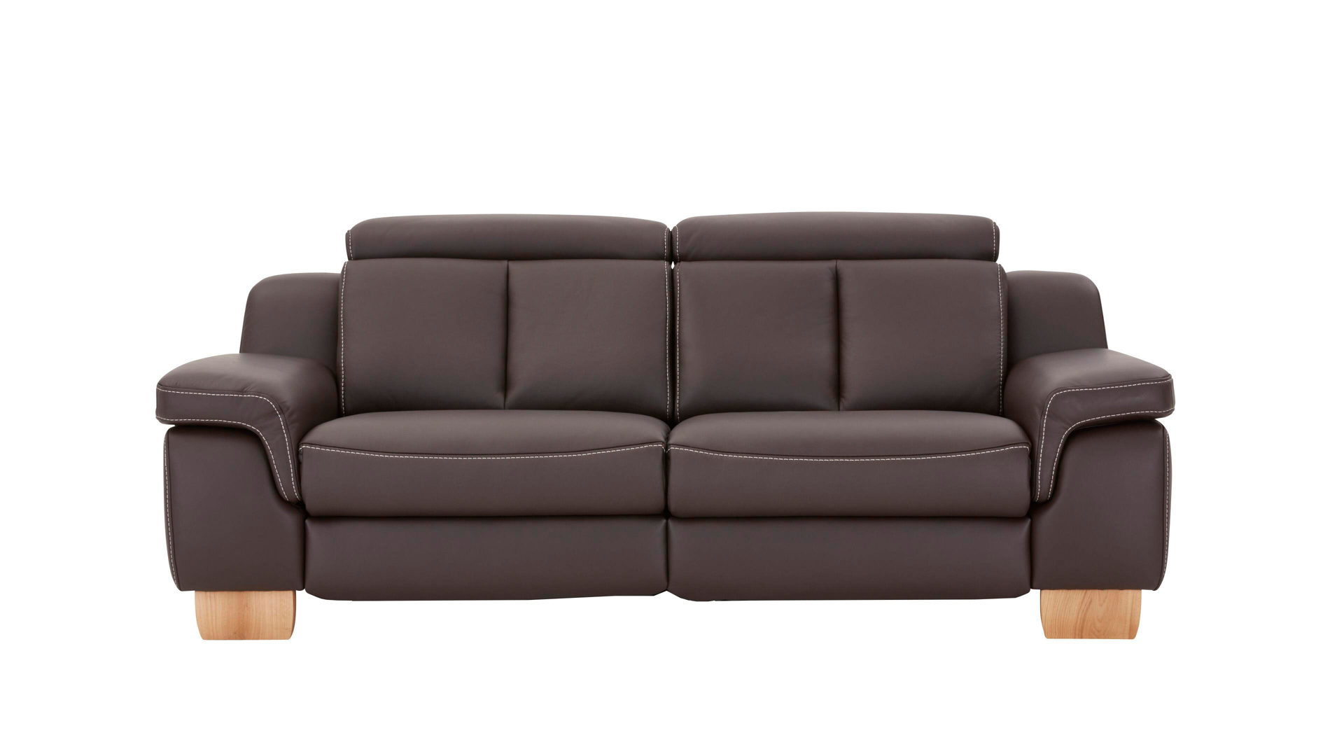 2,5-Sitzer Hukla | il aus Leder in Braun Interliving Sofa Serie 4051 – 2,5-Sitzer espressofarbenes LongLife-Leder Credo & Wildeichefüße - Breite ca. 216 cm