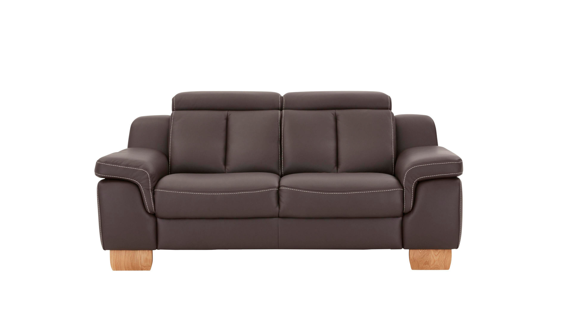 Zweisitzer Hukla | il aus Leder in Braun Interliving Sofa Serie 4051 – Zweisitzer espressofarbenes LongLife-Leder Credo & Wildeichefüße - Breite ca. 186 cm