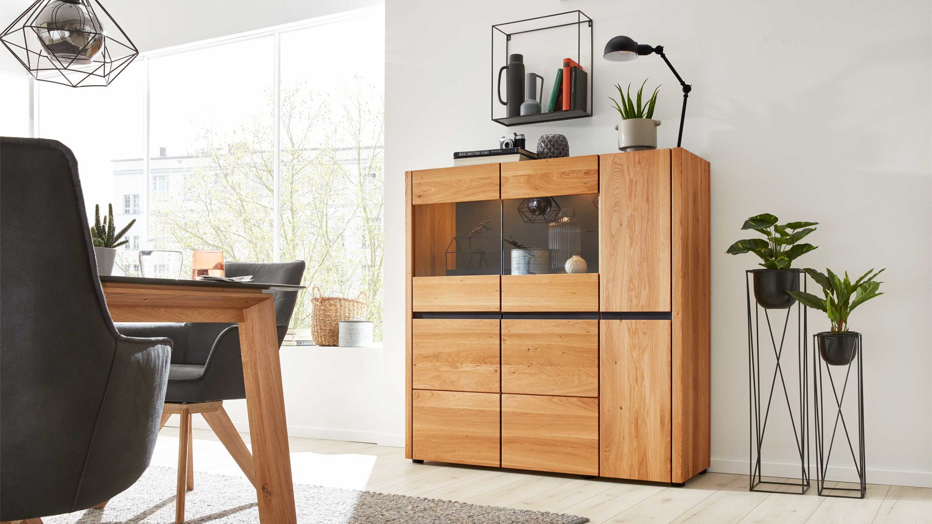 interliving esszimmer serie 5603 – highboard 3754, wildeiche