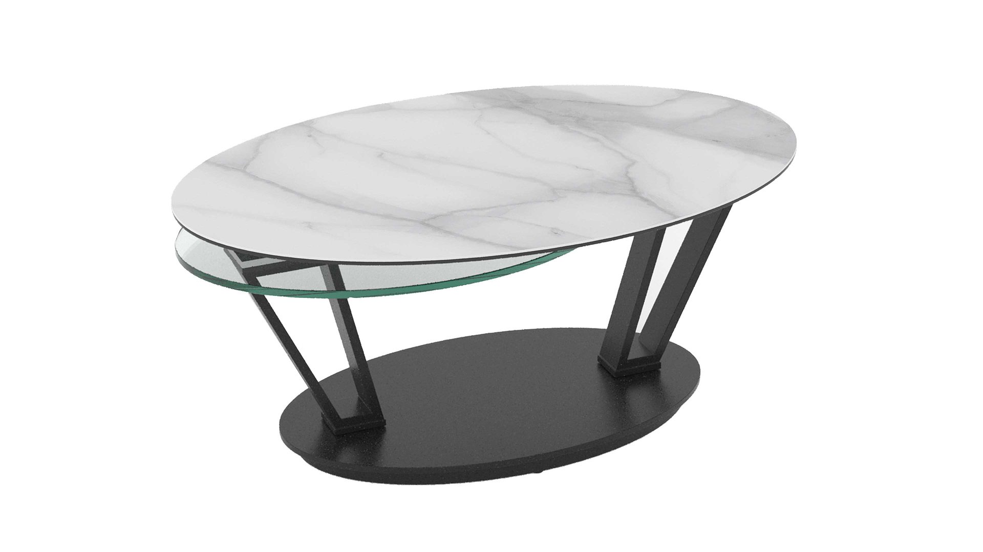 interliving couchtisch serie 6207 - ct638ma, marmor, klarglas