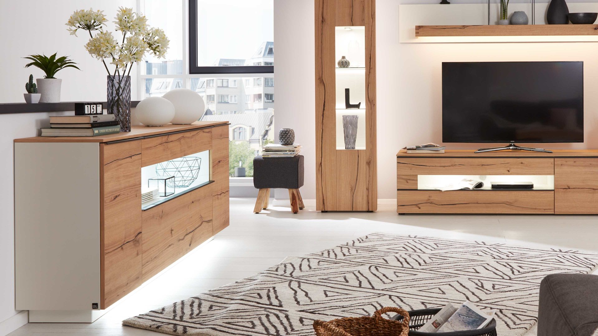 interliving wohnzimmer serie 2103 – sideboard 560811, weiß