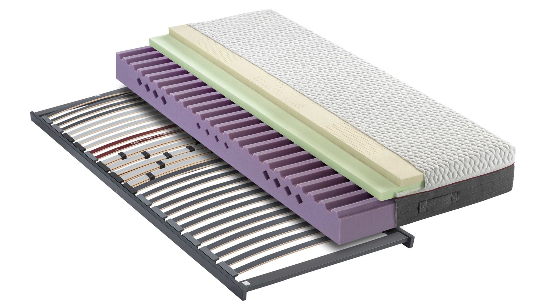 Matratzen-Set Interliving aus Stoff in Weiß Interliving Matratzen-Set 1920 mit Komfortschaummatratze Härtegrad 3 - Liegefläche ca. 200 x 200 cm