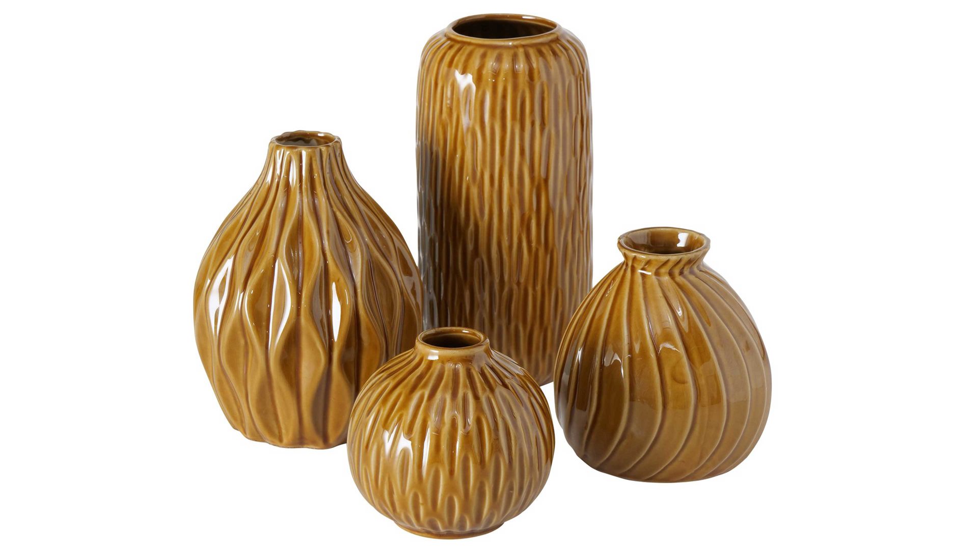 Vase Interliving BEST BUDDYS! aus Keramik in Braun Interliving BEST BUDDYS! Vasen-Set Zalina braunes Porzellan – vierteilig