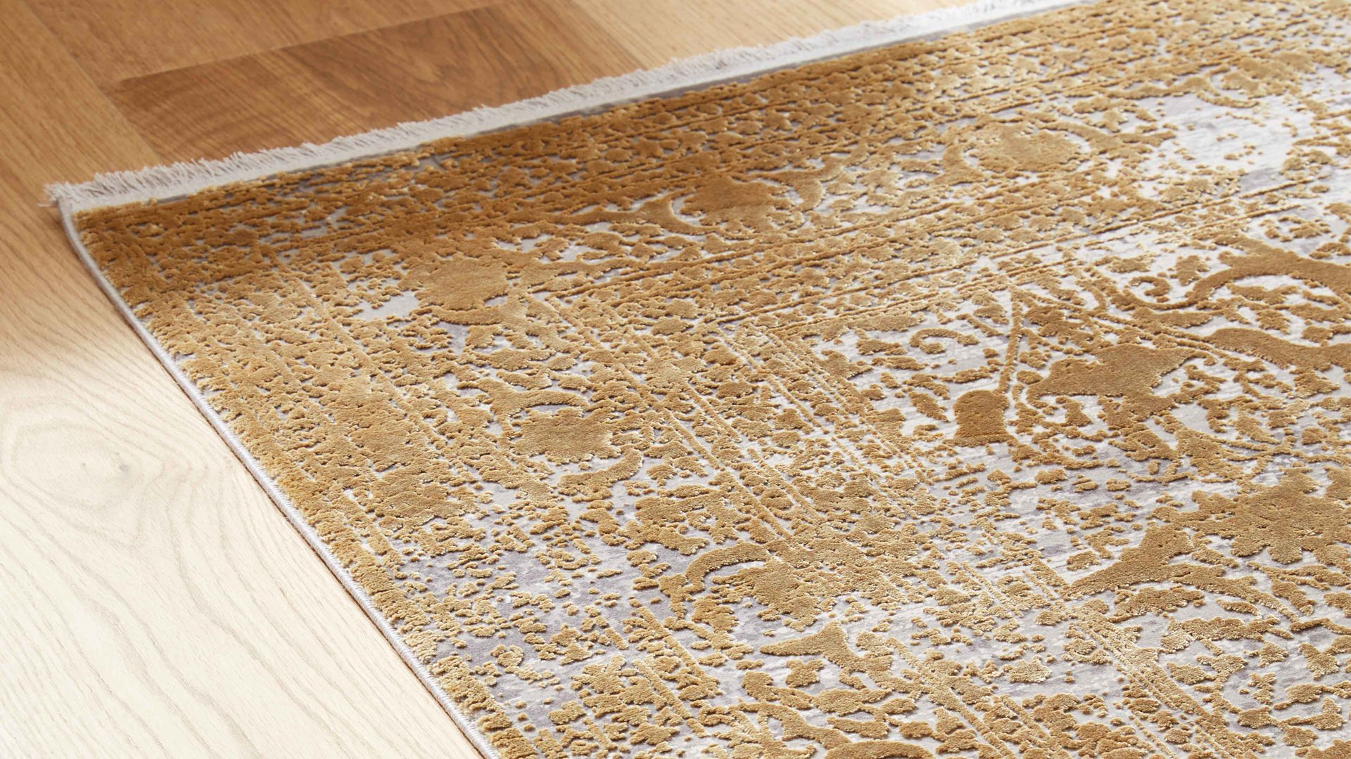 Webteppich Interliving aus Mischgewebe in Gold Interliving Teppich Serie L-8710 Gold – ca. 240 x 340 cm