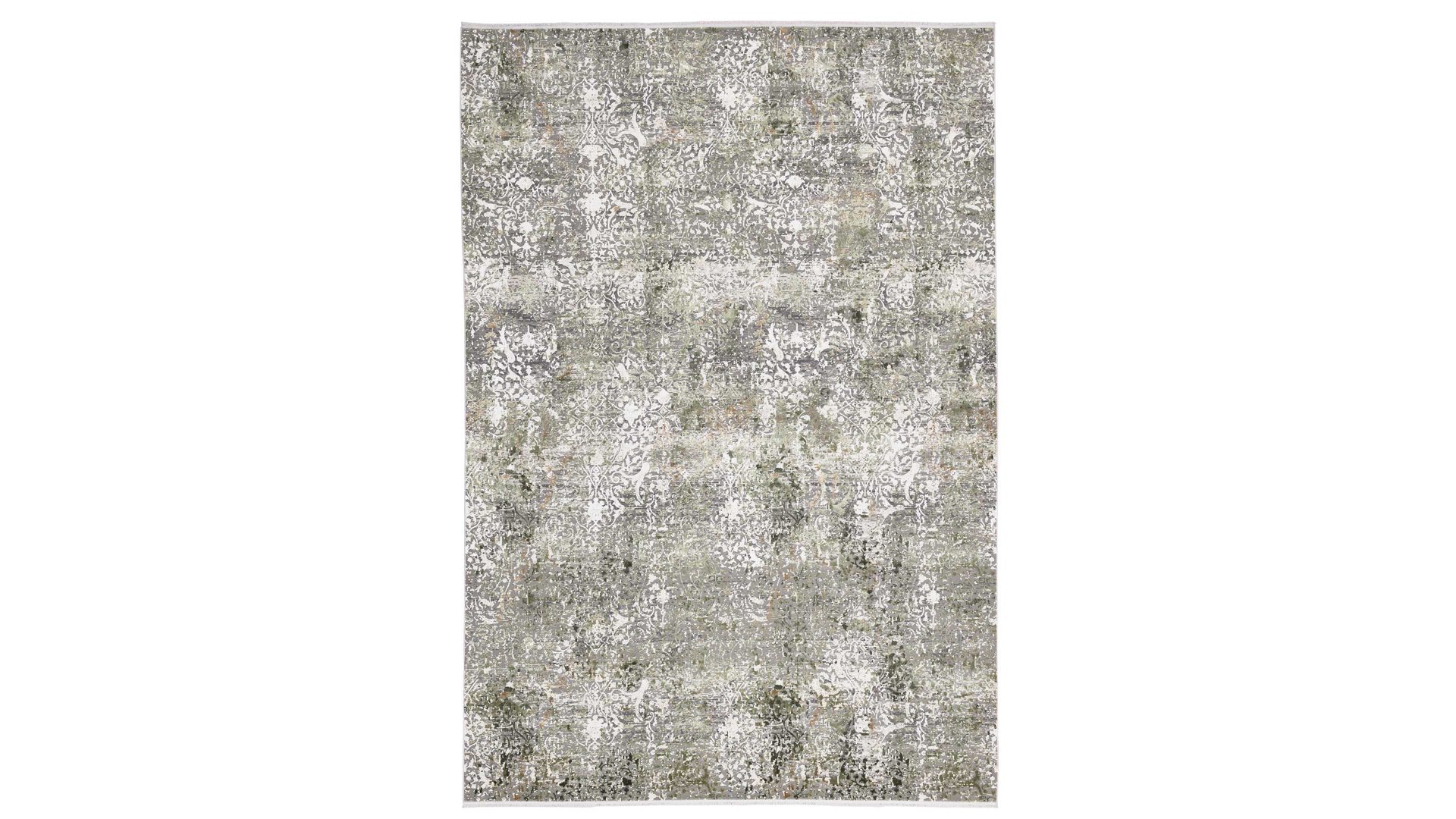 Webteppich Interliving aus Mischgewebe in Grün Interliving Teppich Serie L-8700 Grau-Grün – ca. 80 x 150 cm