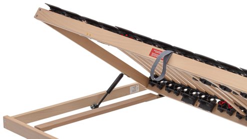 Lattenrost Interliving aus Holz in Holzfarben Interliving Lattenrost Serie 1952 mit Hebehilfe für linke Bettseiten links mit Hebehilfe – Liegefläche ca. 90 x 190 cm