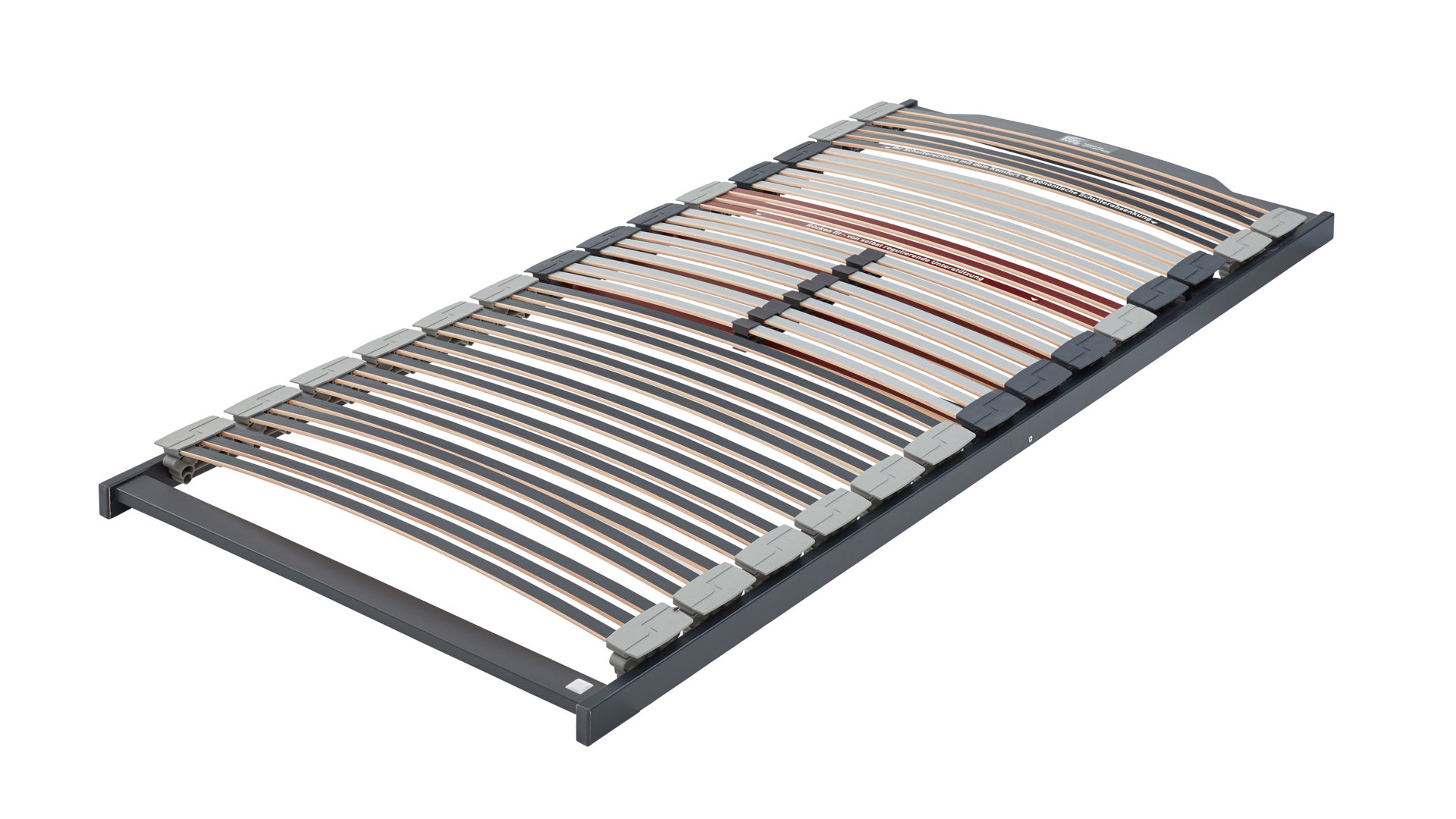 Lattenrost Interliving aus Holz in Grau Interliving Lattenrost Serie 1943 – Lattenrost LKF GA manuelle Kopf- & Fußteilverstellung mit Gasdruckfeder – Liegefläche ca. 90 x 190 cm