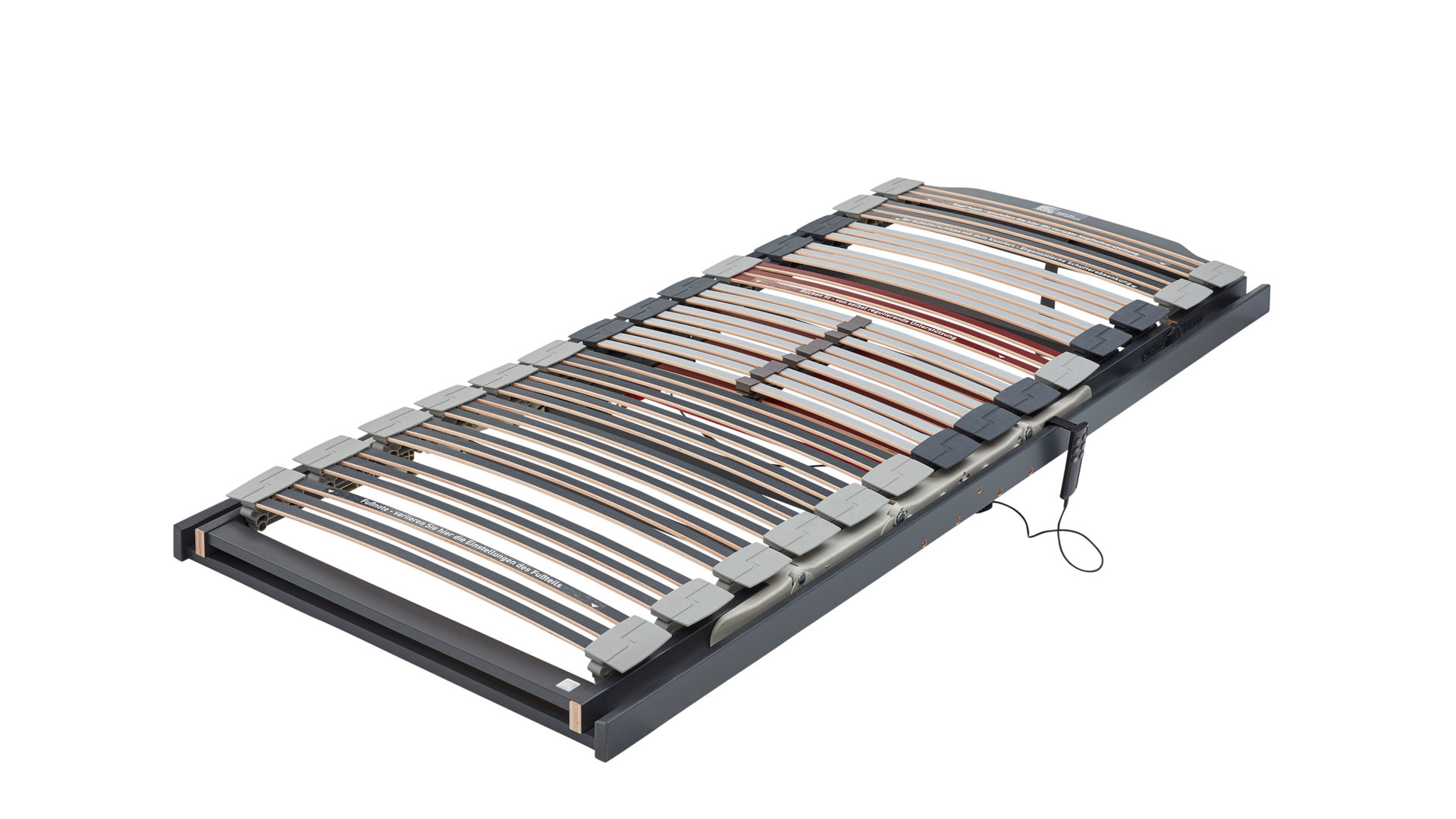 Lattenrost Interliving aus Holz in Grau Interliving Lattenrost Serie 1943 mit Motorfunktionen motorische Rücken- & Fußteilverstellung – Liegefläche ca. 120 x 200 cm