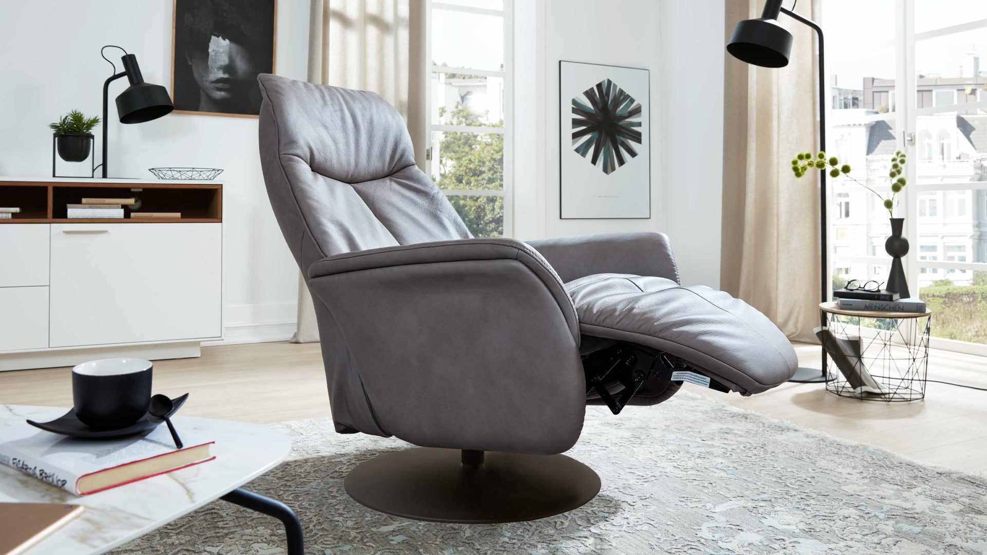 Interliving Sessel Serie 4550 – Akku 0920 90ZXX, Anthrazit