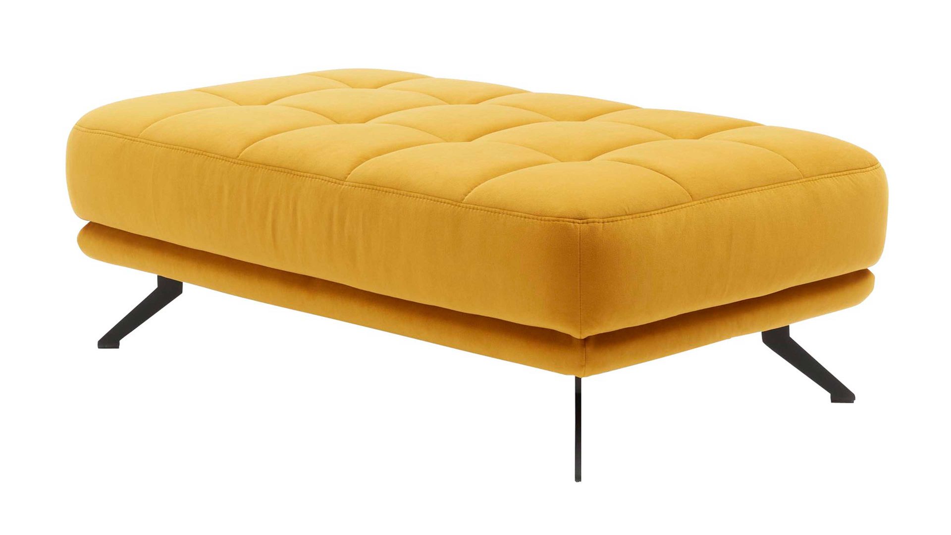 Polsterhocker Interliving aus Stoff in Orange Interliving Sofa Serie 4303 – XXL-Hocker curryfarbene Wirkware Salsa - ca. 126 x 76 cm