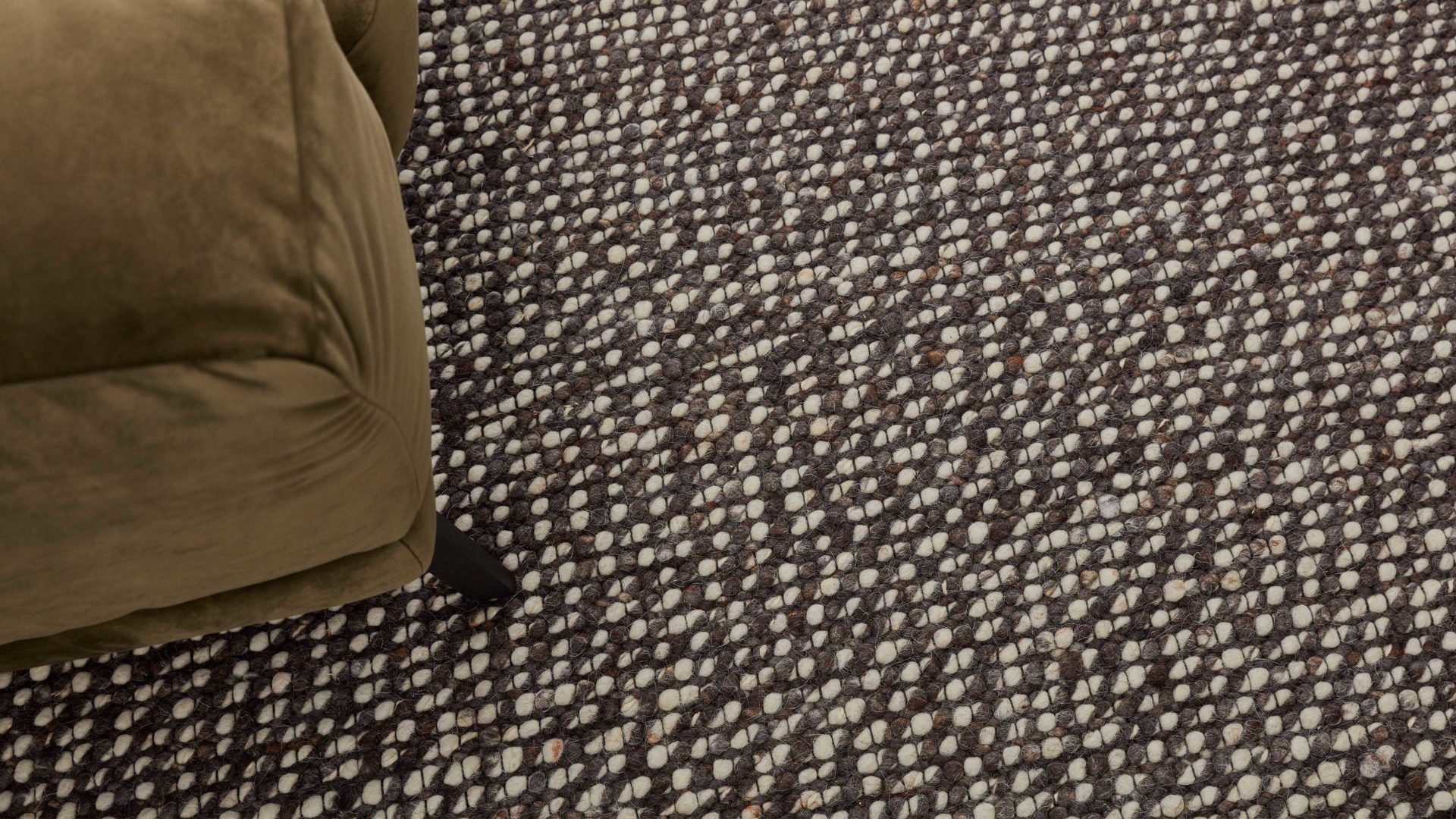 Handwebteppich Interliving aus Naturfaser in Braun Interliving Teppich Serie B-8001 perlfarbene Schurwolle – ca. 200 x 290 cm