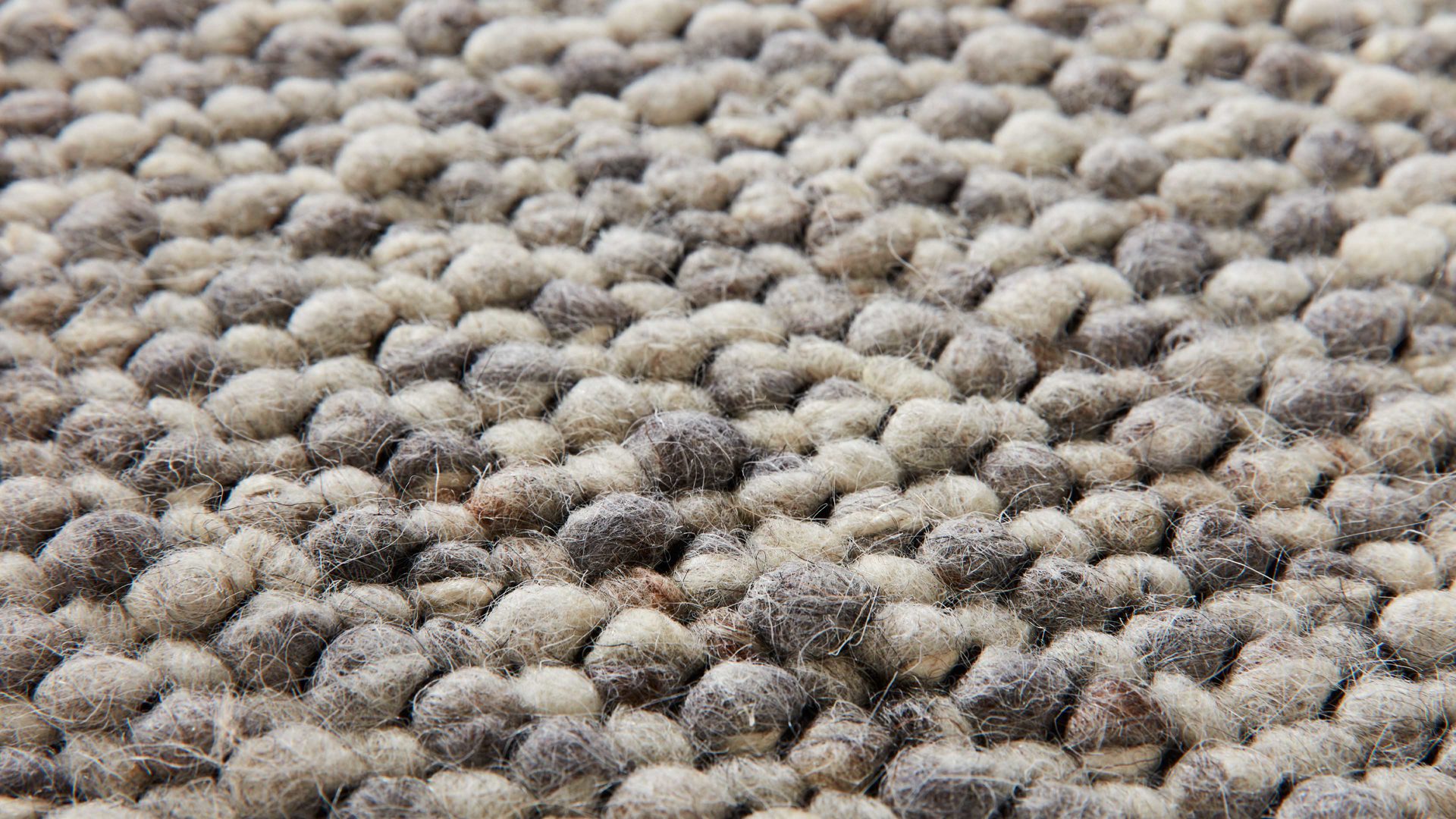 Handwebteppich Interliving aus Naturfaser in Hellgrau Interliving Teppich Serie B-8001 steinfarbene Schurwolle – ca. 200 x 240 cm