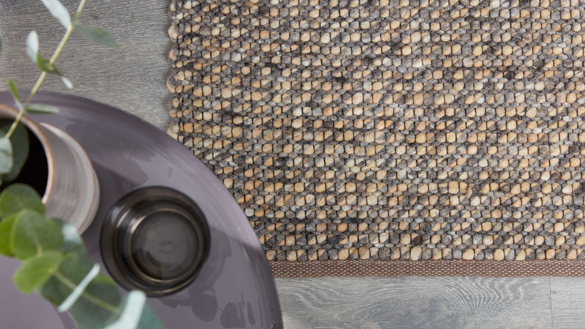 Handwebteppich Interliving aus Naturfaser in Hellbraun Interliving Teppich Serie B-8001 Sahara – ca. 65 x 130 cm