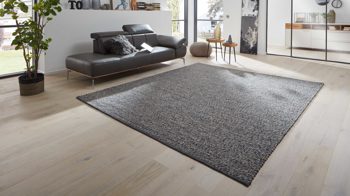 Handwebteppich Interliving aus Naturfaser in Dunkelblau Interliving Teppich Serie B-8001 Ocean – ca. 170 x 240 cm