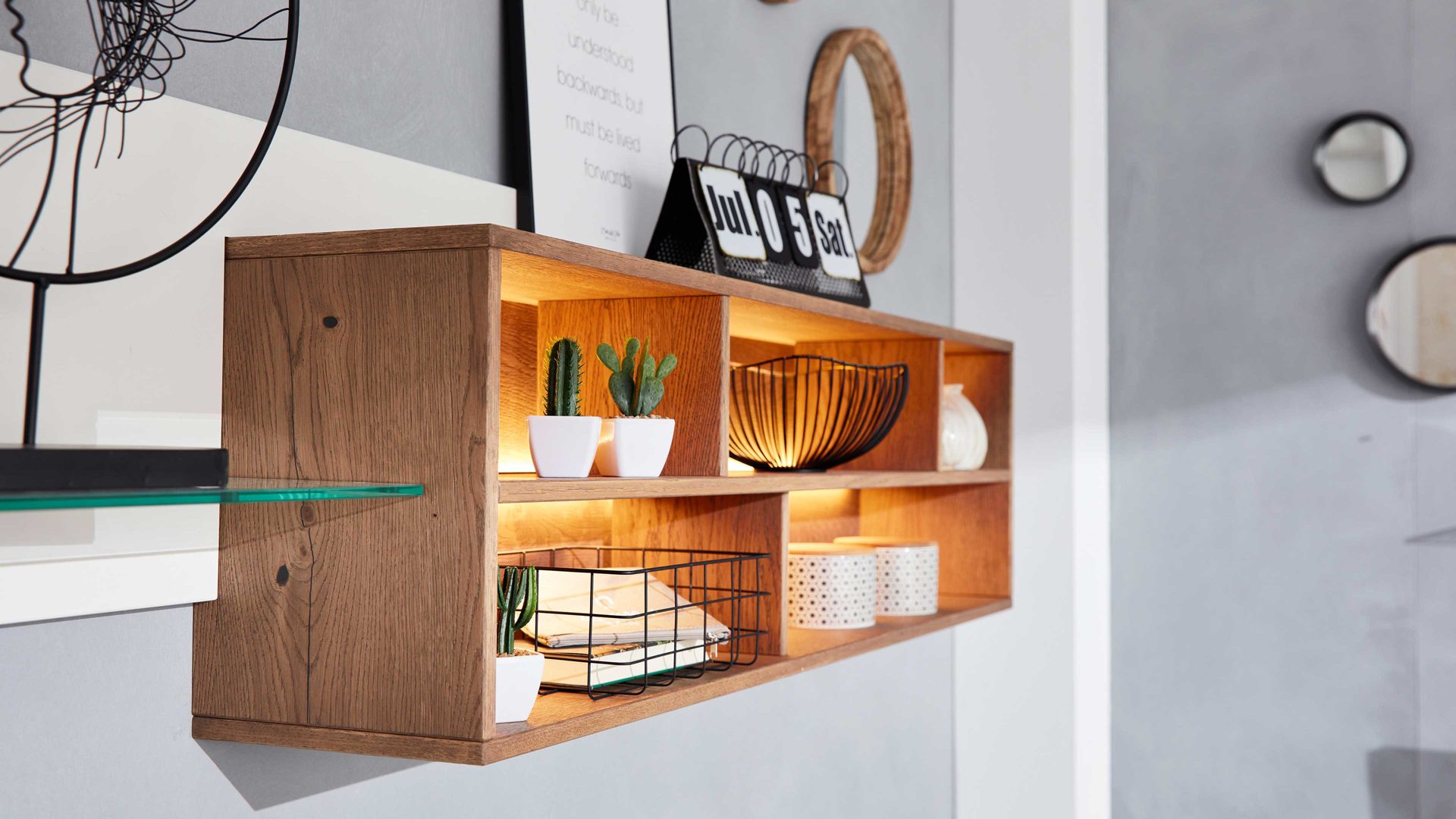 interliving wohnzimmer serie 2102 - hängeregal 510615, raucheiche