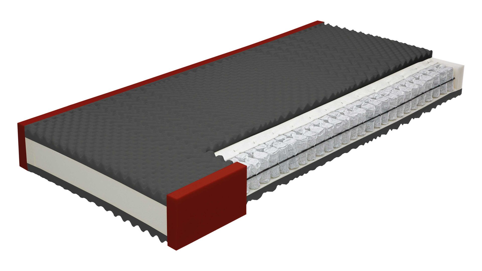 Federkernmatratze Interliving aus Stoff in Weiß Interliving Matratze Medikontur 1911 Taschenfederkern, H4 – Liegefläche ca. 80 x 190 cm