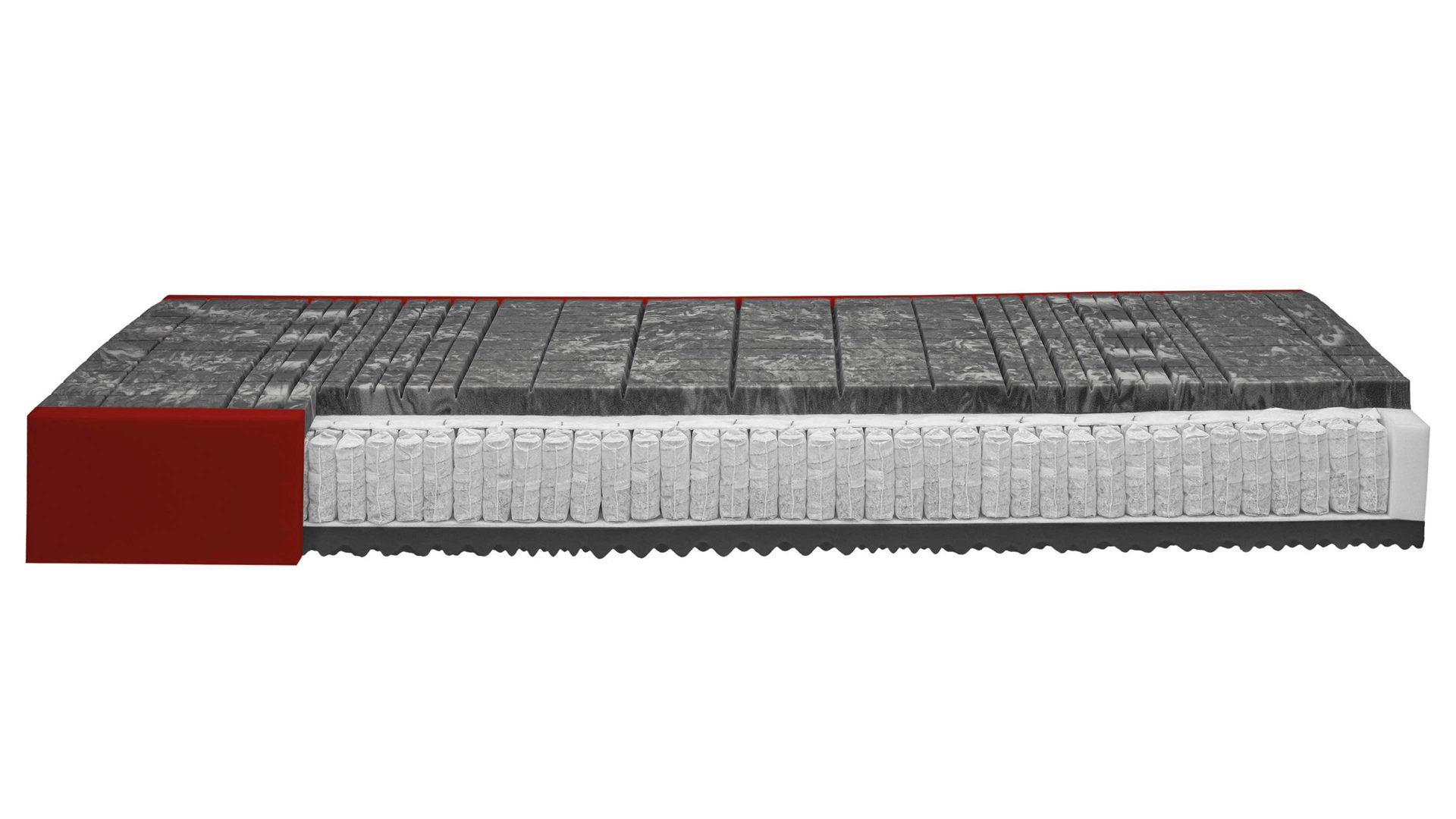 Federkernmatratze Interliving aus Stoff in Weiß Interliving Matratze Medikontur 1915 Taschenfederkern, H4 – Liegefläche ca. 90 x 200 cm