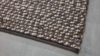 Handwebteppich Interliving aus Naturfaser in Braun Interliving Teppich Serie B-8001 perlfarbene Schurwolle – ca. 170 x 240 cm