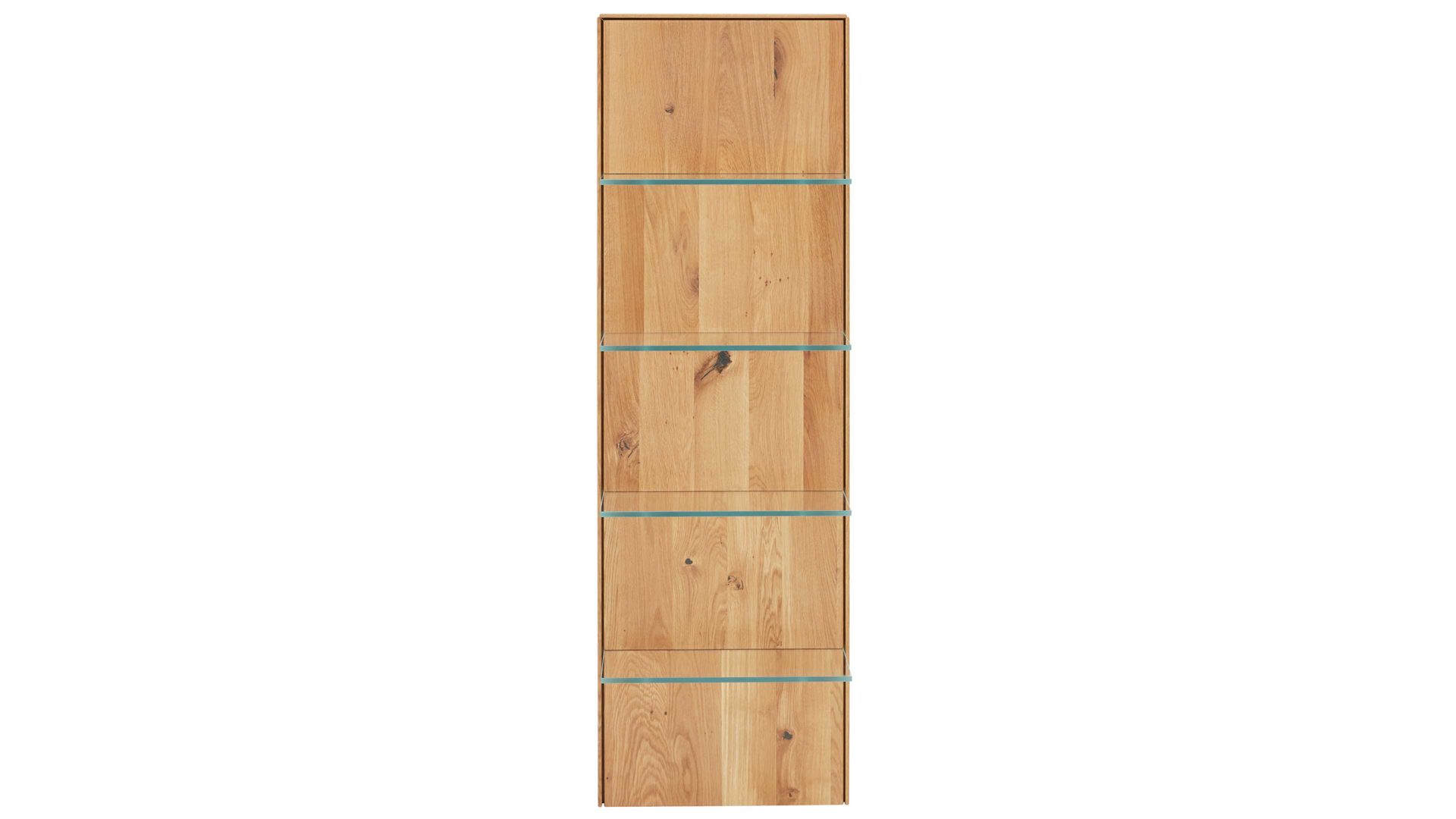Regal Interliving aus Holz in Holzfarben Interliving Wohnzimmer Serie 2020 - Aufsatzpaneel 151840 Asteiche & Klarglas – ca. 47 x 147 cm