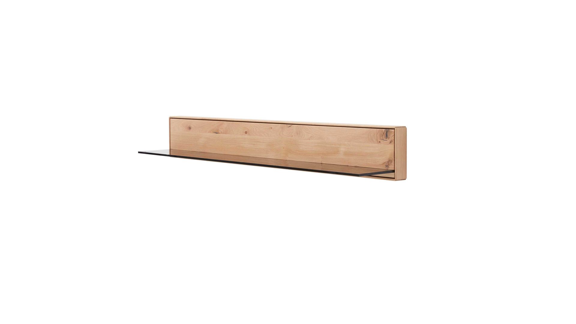 Wandregal Interliving aus Holz in Holzfarben Interliving Wohnzimmer Serie 2020 - Wandboard 151850 Asteiche bianco – Länge ca. 122 cm