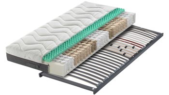 Matratzen-Set Interliving aus Stoff in Weiß Interliving Matratzen-Set 1916 - Taschenfederkernmatratze Härtegrad 3 - Liegefläche ca. 120 x 200 cm