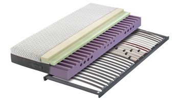 Matratzen-Set Interliving aus Stoff in Weiß Interliving Matratzen-Set 1920 mit Komfortschaummatratze Härtegrad 3 - Liegefläche ca. 200 x 200 cm