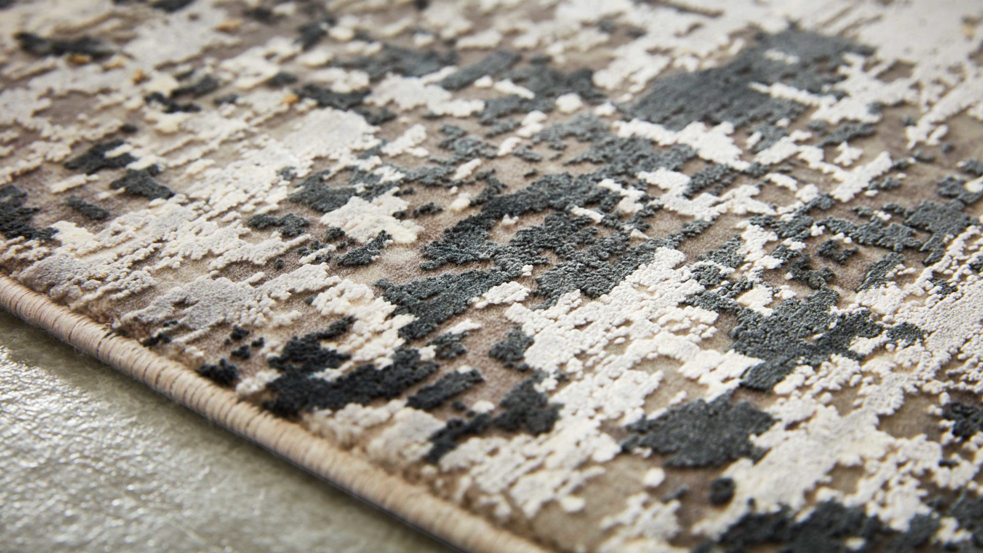 Webteppich Interliving aus Mischgewebe in Grau Interliving Teppich Serie L-8600 Grau-Creme – ca. 80 x 150 cm