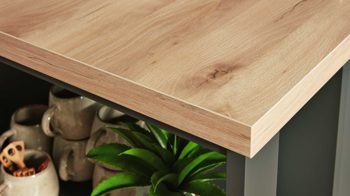 Einbauküche Interliving aus Holz in Dunkelgrau Interliving Küche Serie 3044 mit Miele Einbaugeräten Graphit & Kernbuche – zweizeilig