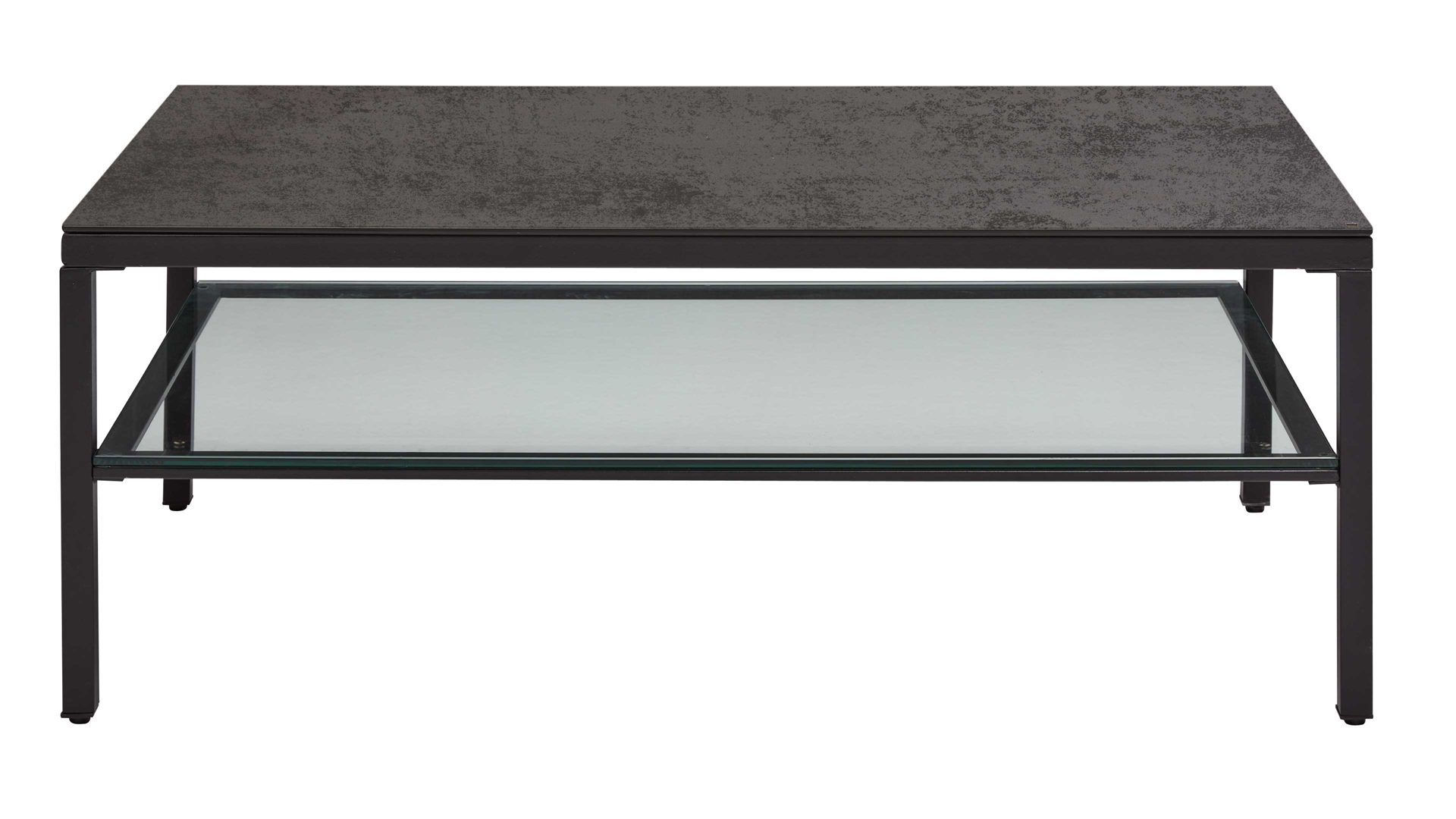 Couchtisch Interliving aus Keramik in Dunkelgrau Interliving Couchtisch Serie 6210 - Couchtisch CT194TI titanfarbene Keramik & schwarzer Stahl - ca. 120 x 70 cm