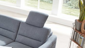 Sofa silberfarbener 4305 CKS, Bezug Serie Comfort-Kopfstütze Interliving –