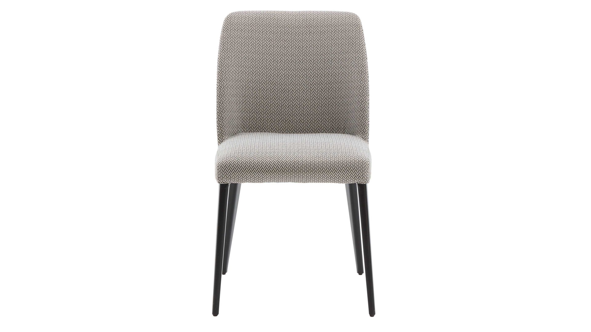 Polsterstuhl Interliving aus Stoff in Grau Interliving Esszimmer Serie 5110 - Polsterstuhl CO110 silberfarbener Bezug Calvin & ebenholzfarbene Holzfüße