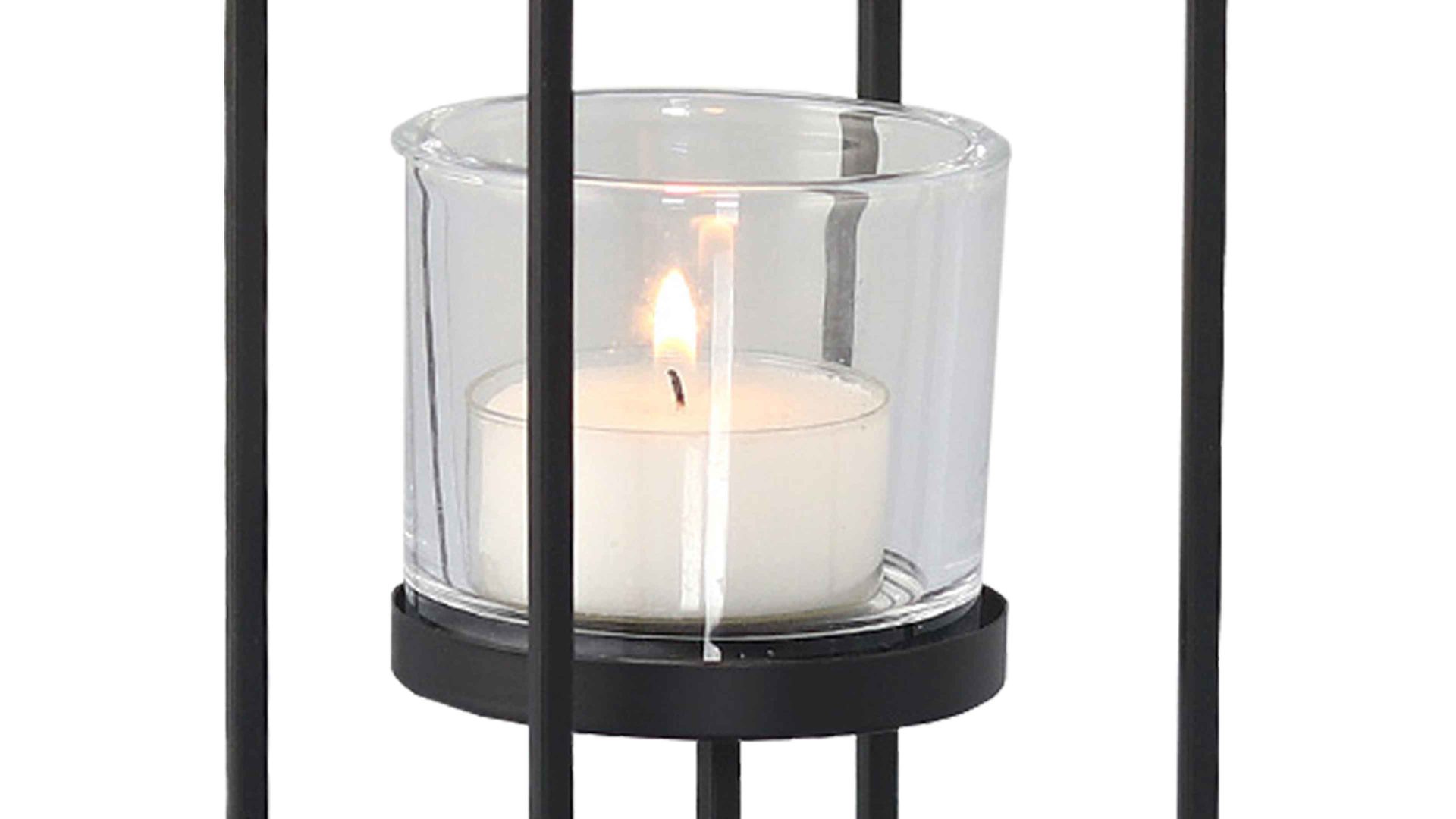 Interliving BEST BUDDYS! Kerzenhalter, schwarzes Metall - Höhe ca. 25 cm | Kerzenständer