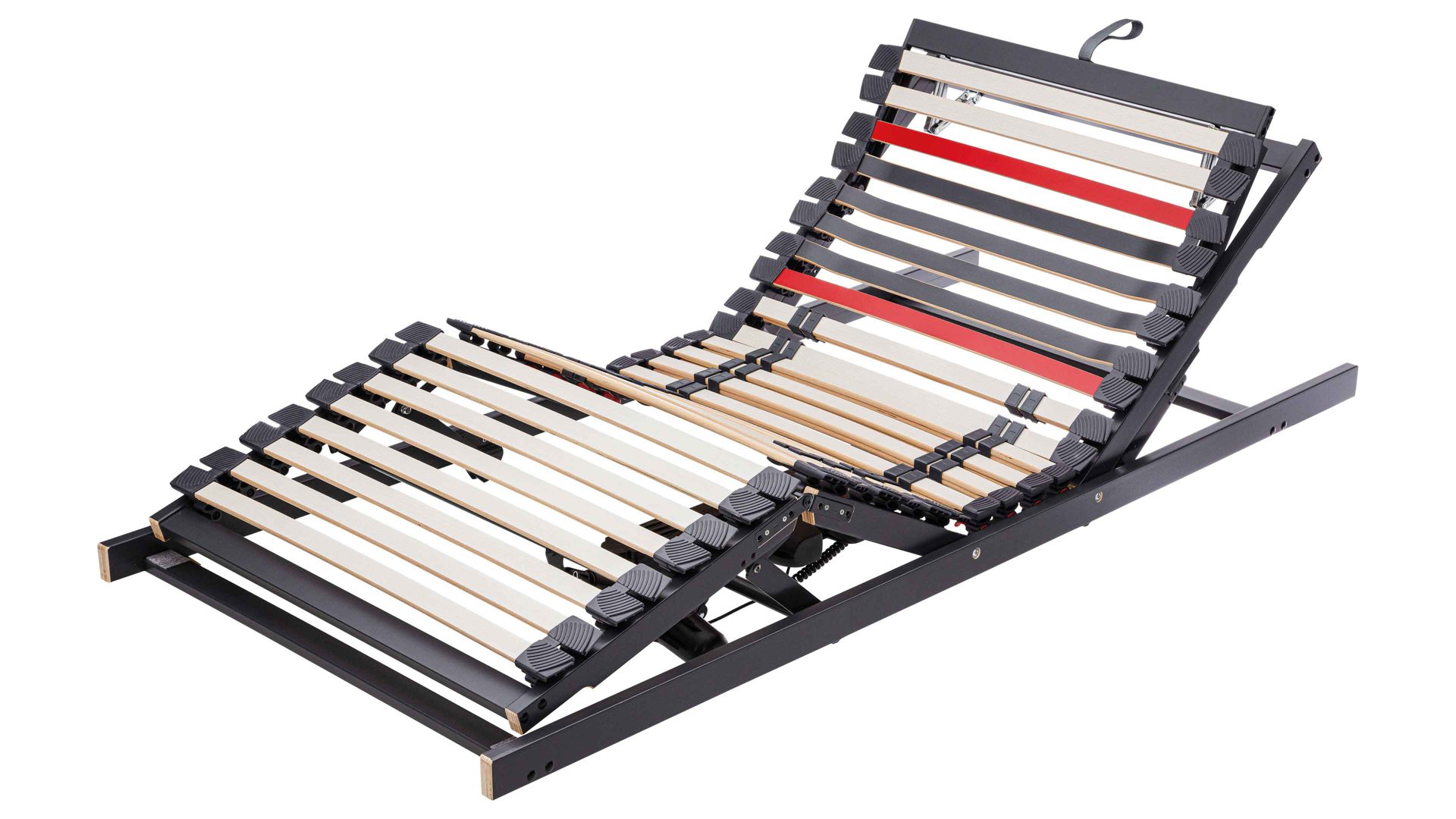Lattenrost Interliving aus Holz in Anthrazit Interliving Lattenrost Serie 1950 Kabel & zwei Motoren – Liegefläche ca. 90 x 200 cm
