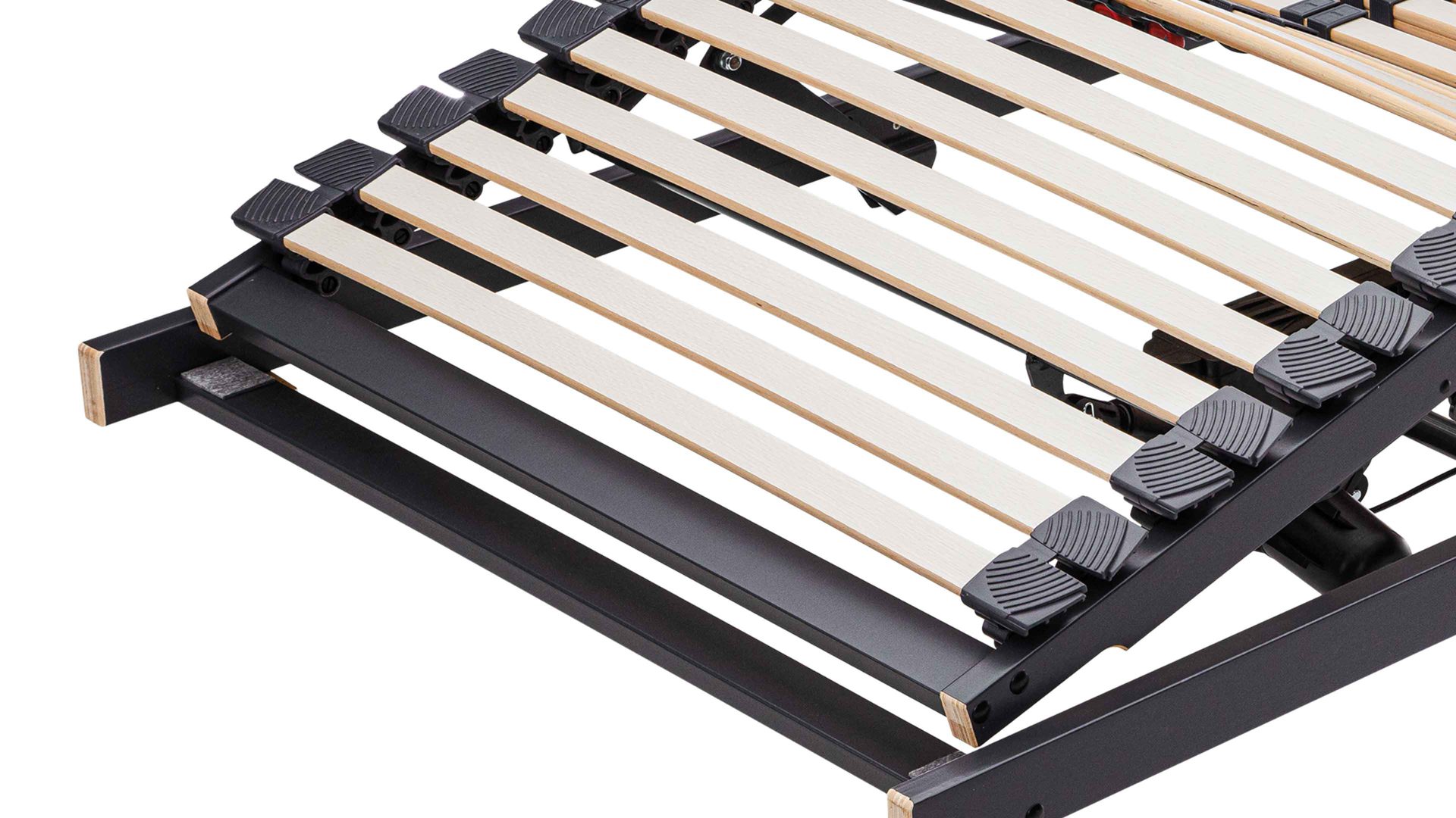 Lattenrost Interliving aus Holz in Anthrazit Interliving Lattenrost Serie 1950 mit zwei Motoren Kabel & zwei Motoren – Liegefläche ca. 90 x 200 cm