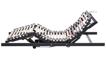 Lattenrost Interliving aus Holz in Anthrazit Interliving Lattenrost Serie 1950 - V6585 Funk & zwei Motoren – Liegefläche ca. 90 x 200 cm