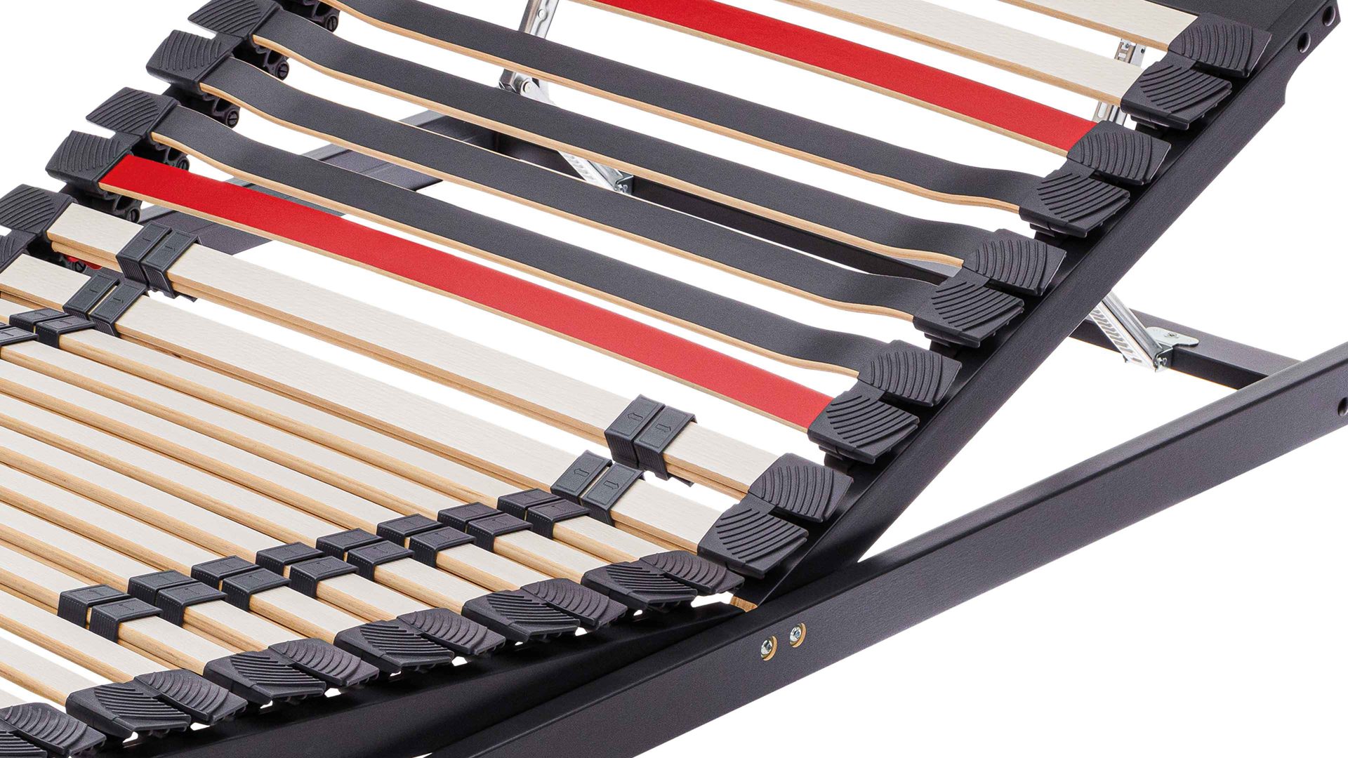 Lattenrost Interliving aus Holz in Anthrazit Interliving Lattenrost Serie 1950 mit manueller Verstellung manuell verstellbar – Liegefläche ca. 100 x 200 cm
