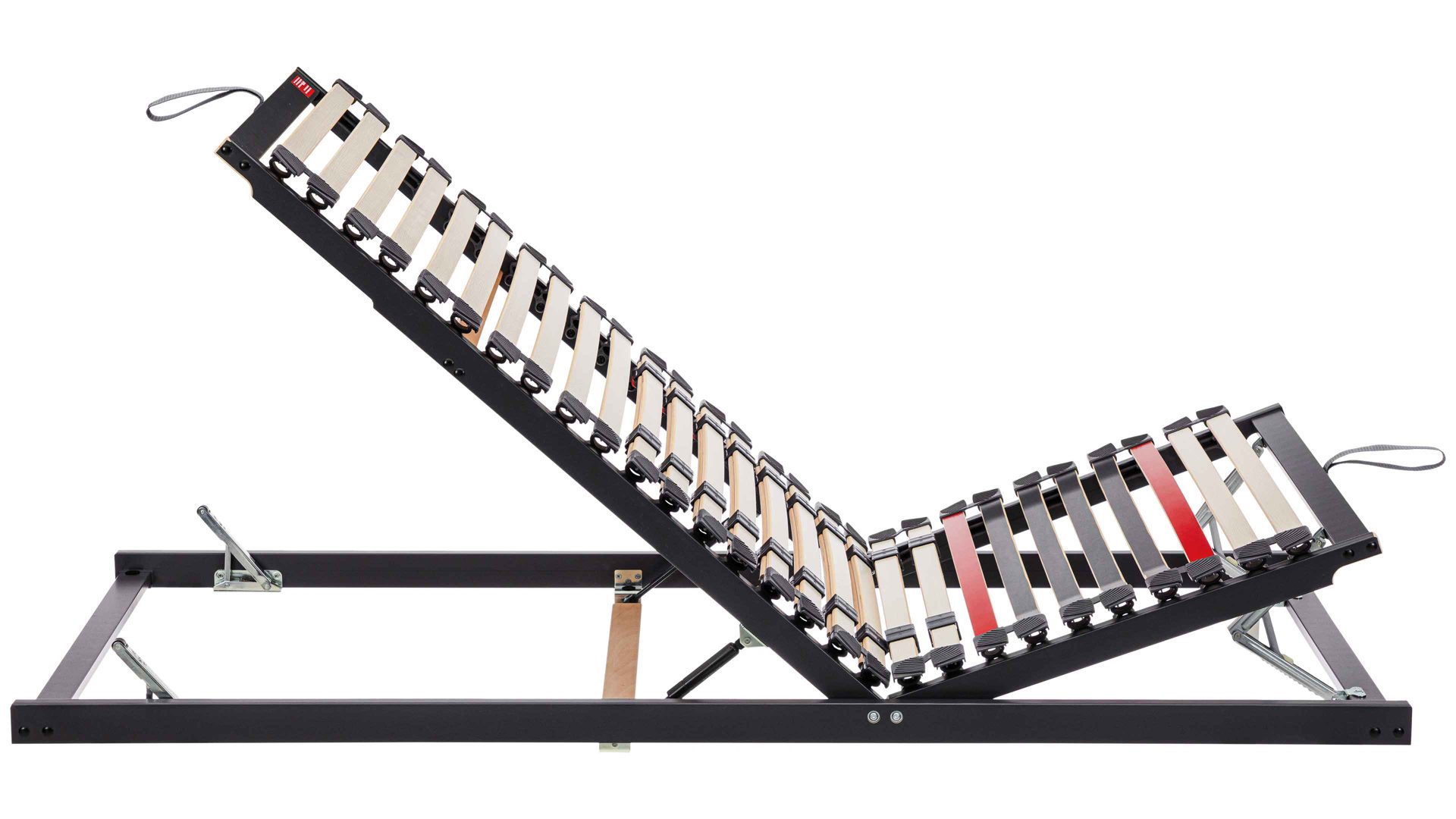 Lattenrost Interliving aus Holz in Anthrazit Interliving Lattenrost Serie 1950 manuell verstellbar – Liegefläche ca. 100 x 200 cm