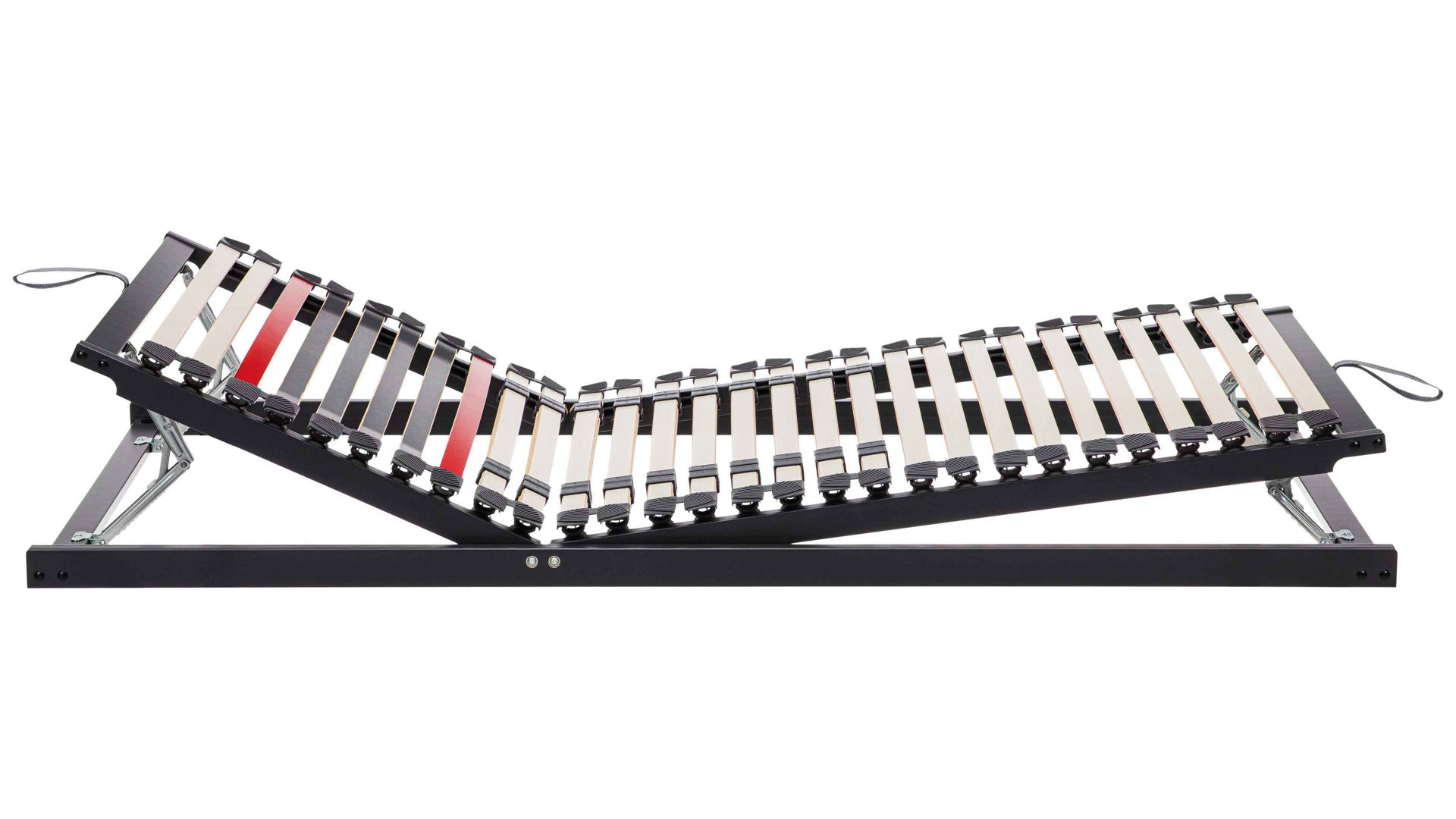 Lattenrost Interliving aus Holz in Anthrazit Interliving Lattenrost Serie 1950 - V6555 mit Hebehelfe manuell verstellbar – Liegefläche ca. 120 x 200 cm