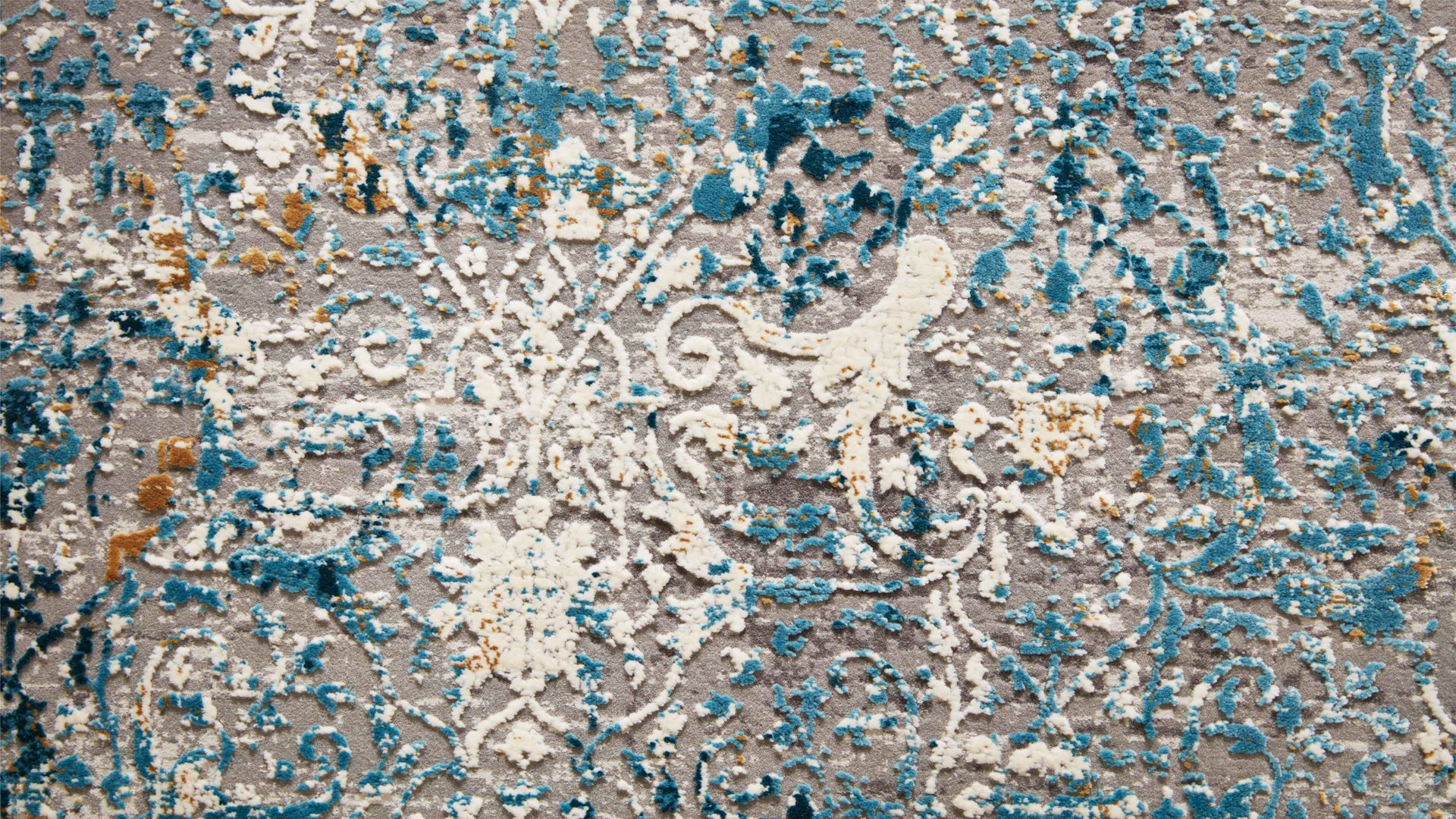 Webteppich Interliving aus Mischgewebe in Blau Interliving Teppich Serie L-8700 Grau-Blau – ca. 160 x 230 cm