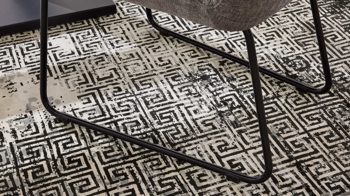 Polsterbank Interliving aus Stoff in Grau Interliving Esszimmer Serie 5504 - Polsterbank grauer Bezug Concrete DCT 99 & schwarzes Kufengestell S 346 - Länge ca. 206 cm