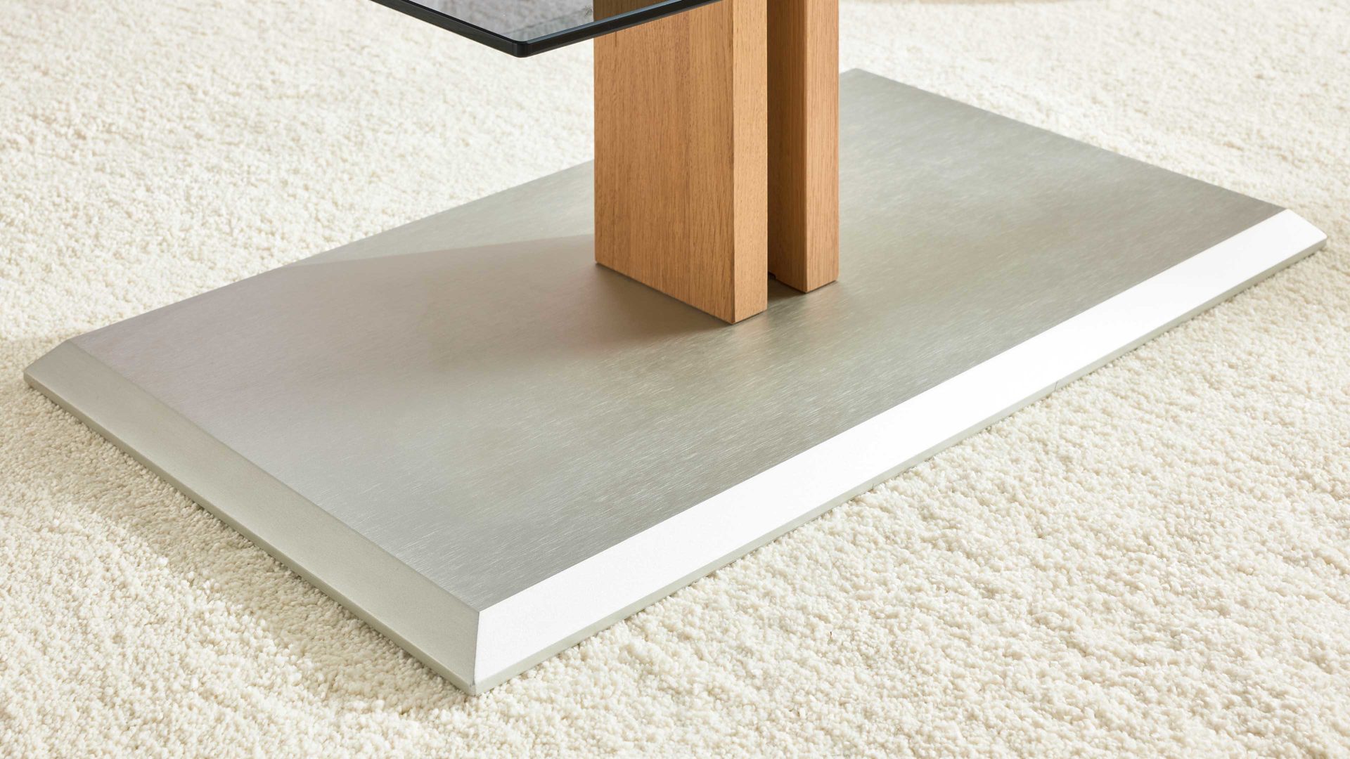 Couchtisch Interliving aus Glas in Transparent Interliving Couchtisch Serie 6212 - Couchtisch GKL-EBI Klarglas & Wildeiche - ca. 100 x 60 cm