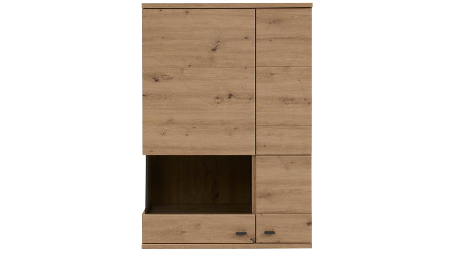 Wohnwand Interliving aus Holz in Holzfarben Interliving Wohnzimmer Serie 2110 - Wohnwand EB34501 Alteiche - fünfteilig, Breite ca. 345 cm