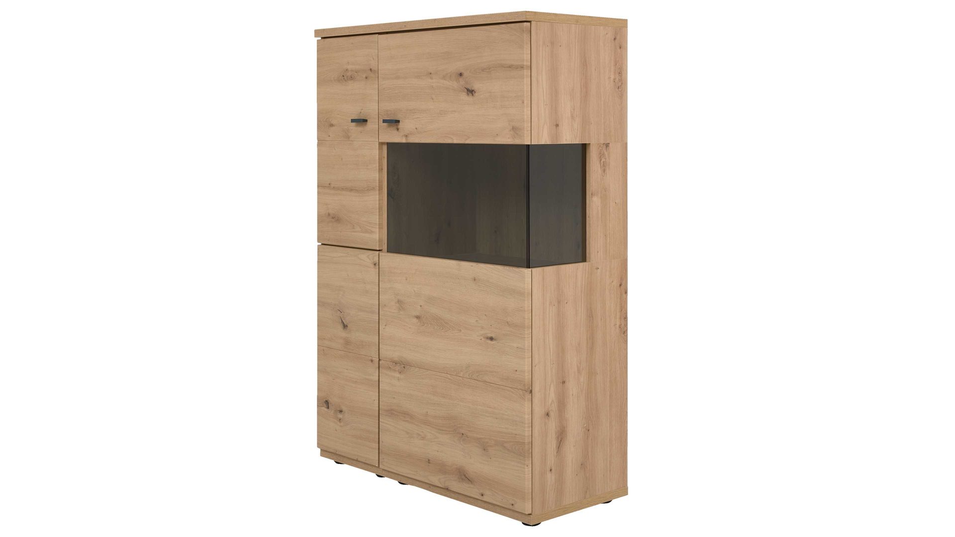 Wohnwand Interliving aus Holz in Holzfarben Interliving Wohnzimmer Serie 2110 - Wohnwand EB34501 Alteiche - fünfteilig, Breite ca. 345 cm